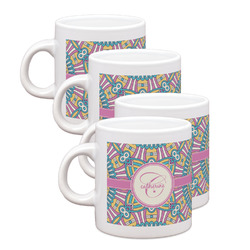 Bohemian Art Single Shot Espresso Cups - Set of 4 (Personalized)