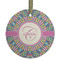 Bohemian Art Frosted Glass Ornament - Round