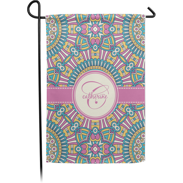 Custom Bohemian Art Small Garden Flag - Single Sided w/ Name and Initial