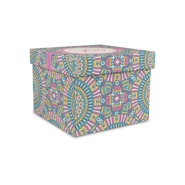 Custom Bohemian Art Gift Box with Lid - Canvas Wrapped - Small (Personalized)