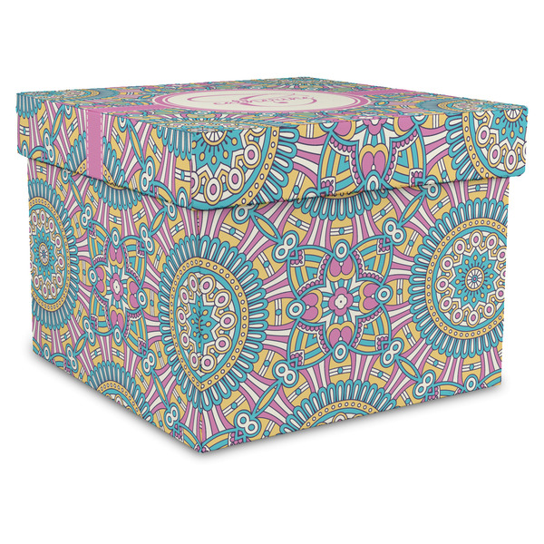 Custom Bohemian Art Gift Box with Lid - Canvas Wrapped - X-Large (Personalized)