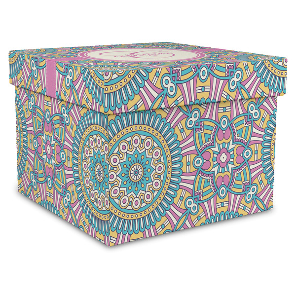 Custom Bohemian Art Gift Box with Lid - Canvas Wrapped - XX-Large (Personalized)