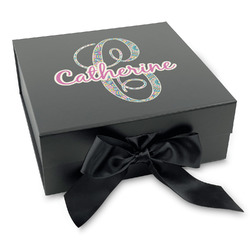 Bohemian Art Gift Box with Magnetic Lid - Black (Personalized)