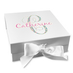 Bohemian Art Gift Box with Magnetic Lid - White (Personalized)