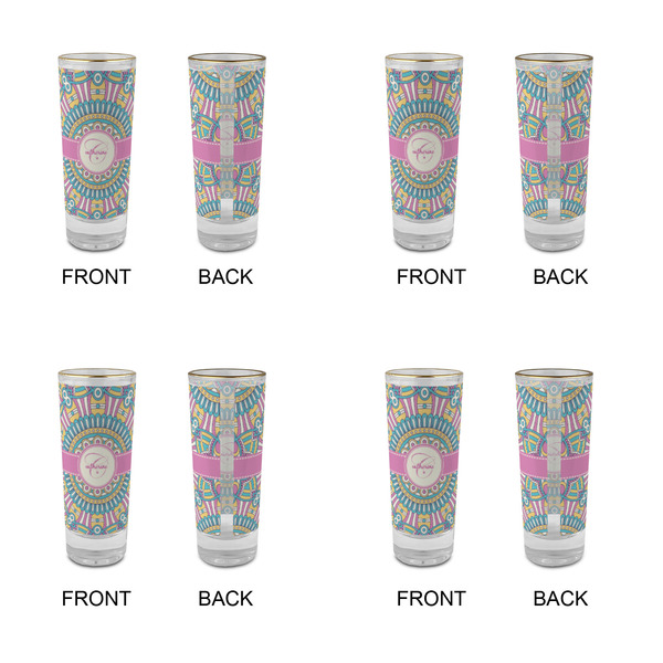 Bohemian Art Glass Shot Glass - 2 oz - Set of 4 - APPROVAL