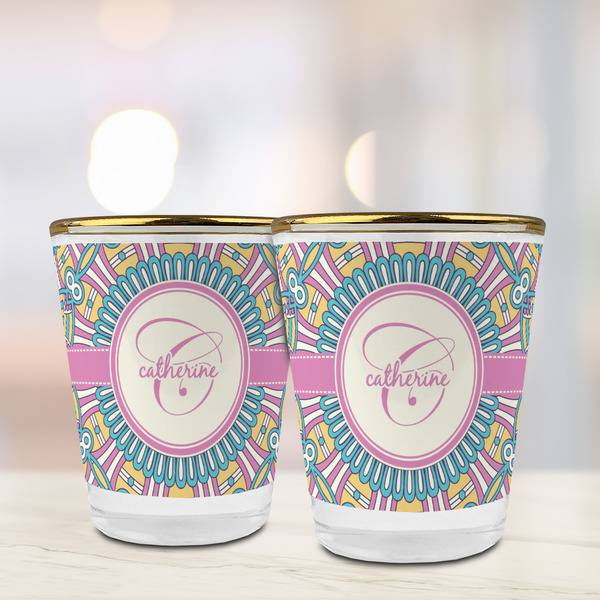 Bohemian Art Glass Shot Glass - with gold rim - LIFESTYLE