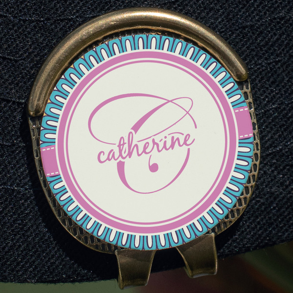 Bohemian Art Golf Ball Marker Hat Clip - Gold - Close Up