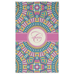 Bohemian Art Golf Towel - Poly-Cotton Blend - Large w/ Name and Initial