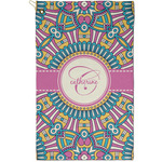 Bohemian Art Golf Towel - Poly-Cotton Blend - Small w/ Name and Initial