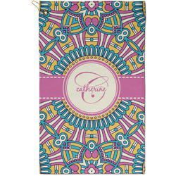 Bohemian Art Golf Towel - Poly-Cotton Blend - Small w/ Name and Initial