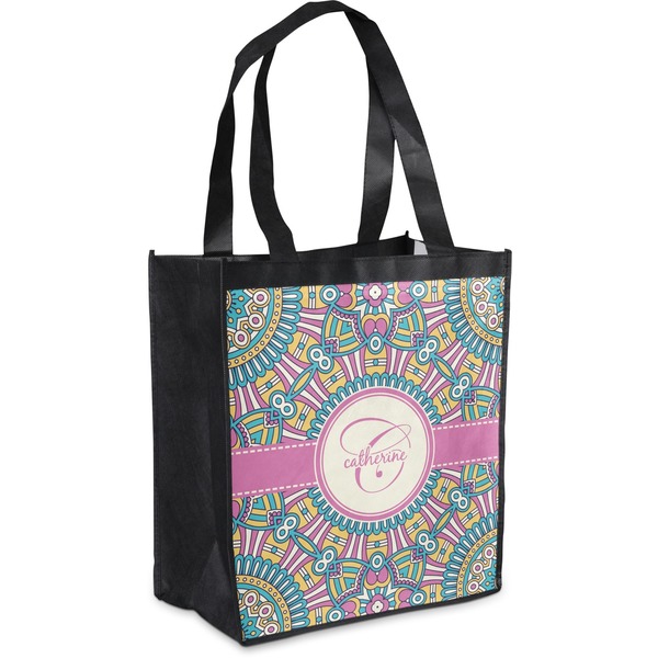 Custom Bohemian Art Grocery Bag (Personalized)