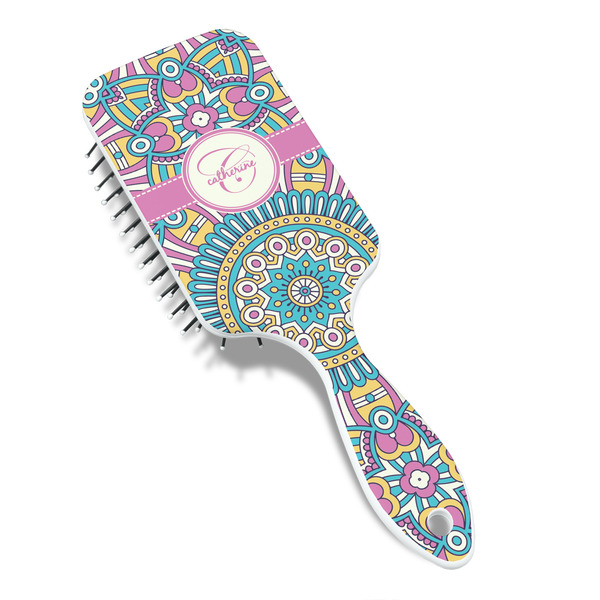 Bohemian Art Hair Brush - Angle View
