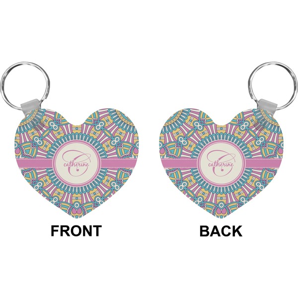 Bohemian Art Heart Keychain (Front + Back)