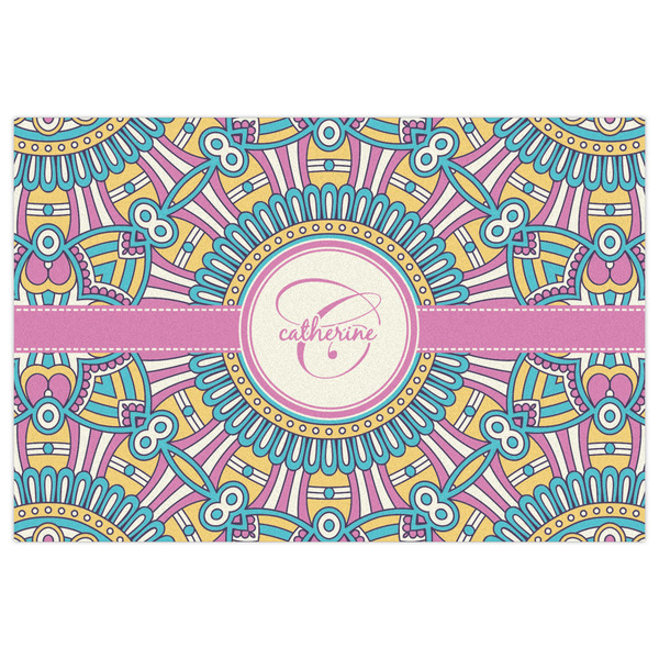 Bohemian Art Indoor / Outdoor Rug - 4'x6' - Front Flat