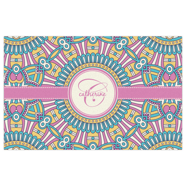 Bohemian Art Indoor / Outdoor Rug - 5'x8' - Front Flat