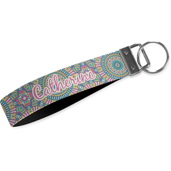 Custom Bohemian Art Webbing Keychain Fob - Large (Personalized)