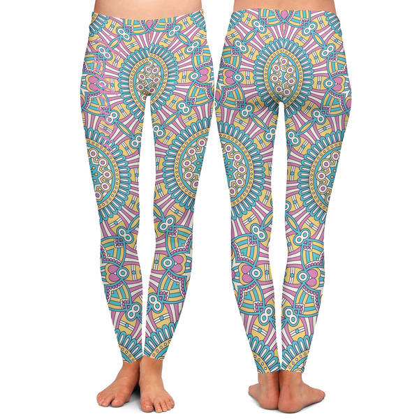 Bohemian Art Ladies Leggings - Front and Back
