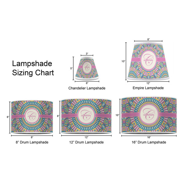 Bohemian Art Lampshade Sizing Chart