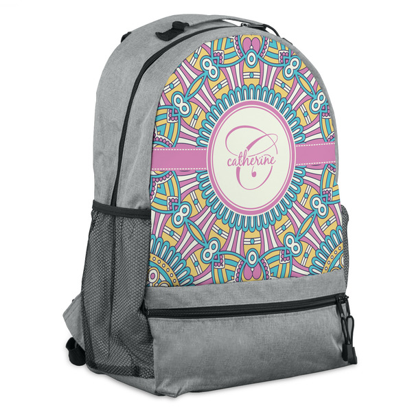 Custom Bohemian Art Backpack - Grey (Personalized)