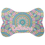 Bohemian Art Bone Shaped Dog Food Mat (Personalized)