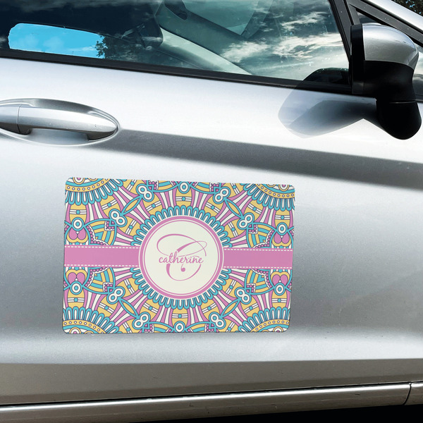 Bohemian Art Large Rectangle Car Magnets- In Context