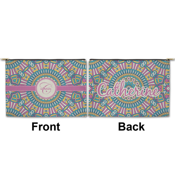 Bohemian Art Large Zipper Pouch Approval (Front and Back)