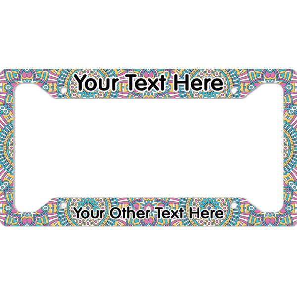 Custom Bohemian Art License Plate Frame - Style A (Personalized)