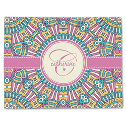 Bohemian Art Single-Sided Linen Placemat - Single w/ Name and Initial