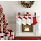 Bohemian Art Linen Stocking w/Red Cuff - Fireplace (LIFESTYLE)