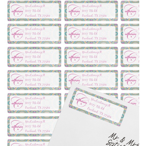 Bohemian Art Mailing Label on Envelope - Multiple Labels