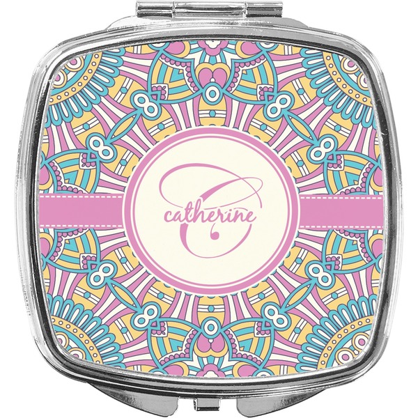 Custom Bohemian Art Compact Makeup Mirror (Personalized)