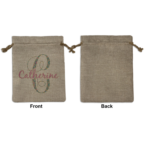Bohemian Art Medium Burlap Gift Bag - Front Approval