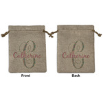Bohemian Art Medium Burlap Gift Bag - Front & Back (Personalized)