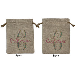Bohemian Art Medium Burlap Gift Bag - Front & Back (Personalized)