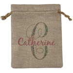 Bohemian Art Medium Burlap Gift Bag - Front (Personalized)