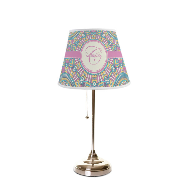 Bohemian Art Poly Film Empire Lampshade - On Stand