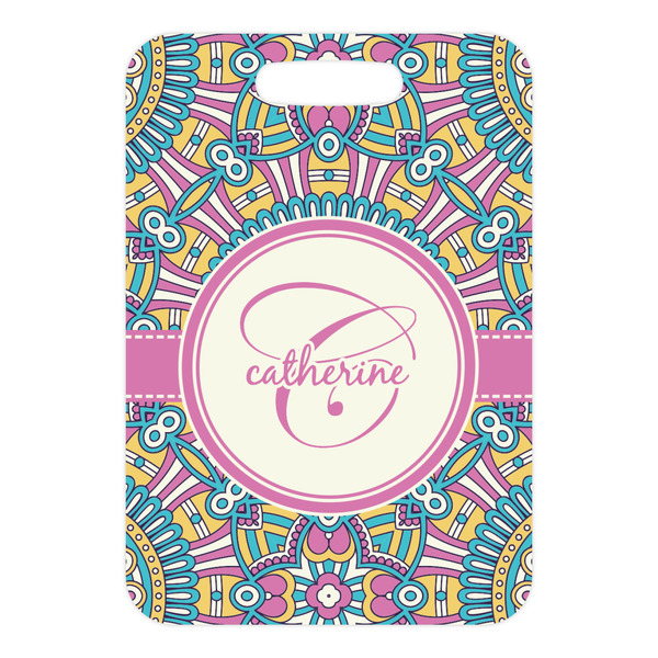 Bohemian Art Metal Luggage Tag - Front Without Strap