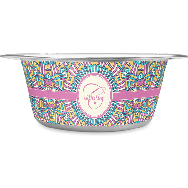 Custom Bohemian Art Stainless Steel Dog Bowl - Small (Personalized)