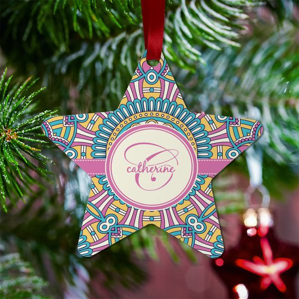 Bohemian Art Metal Star Ornament - Lifestyle