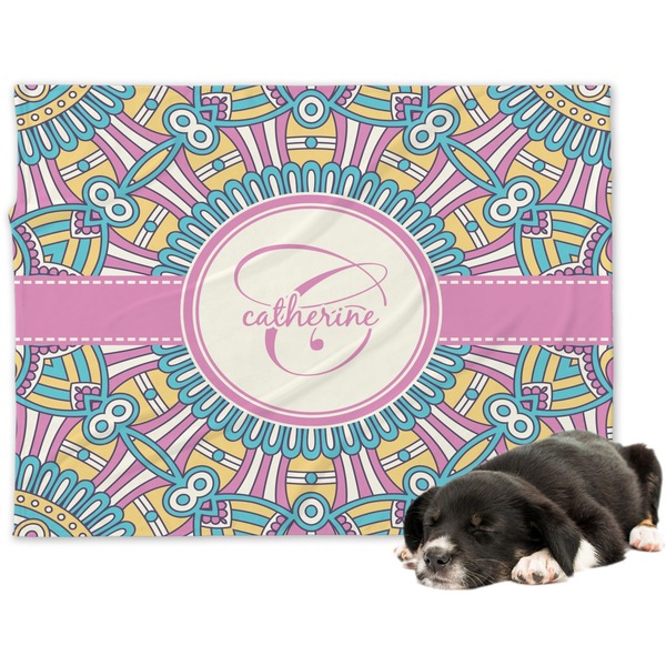 Custom Bohemian Art Dog Blanket - Large (Personalized)