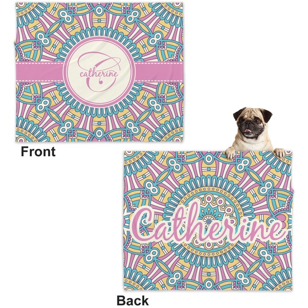 Bohemian Art Microfleece Dog Blanket - Large- Front & Back