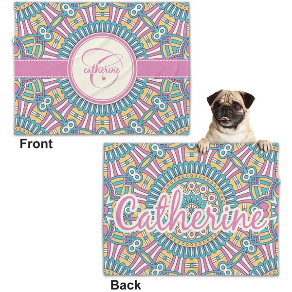 Bohemian Art Microfleece Dog Blanket - Regular - Front & Back
