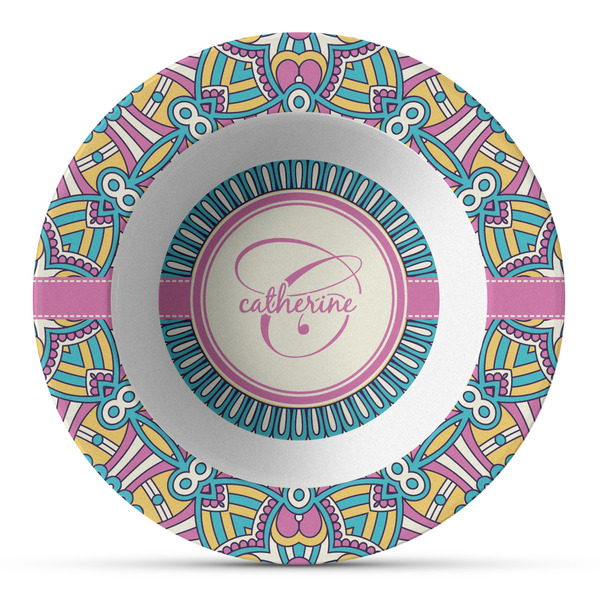 Custom Bohemian Art Plastic Bowl - Microwave Safe - Composite Polymer (Personalized)