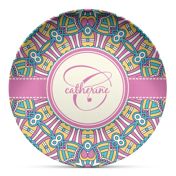 Custom Bohemian Art Microwave Safe Plastic Plate - Composite Polymer (Personalized)