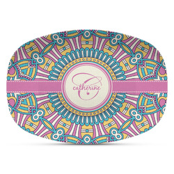 Bohemian Art Plastic Platter - Microwave & Oven Safe Composite Polymer (Personalized)