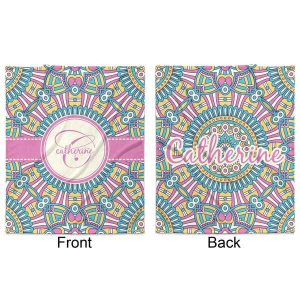 Bohemian Art Minky Blanket - 50"x60" - Double Sided - Front & Back