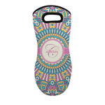 Bohemian Art Neoprene Oven Mitt - Single w/ Name and Initial