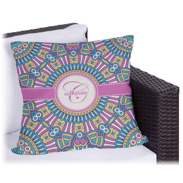 Custom Bohemian Art Outdoor Pillow - 16" (Personalized)