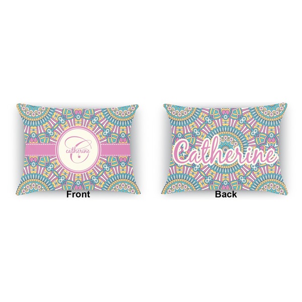 Bohemian Art Outdoor Rectangular Throw Pillow (Front and Back)