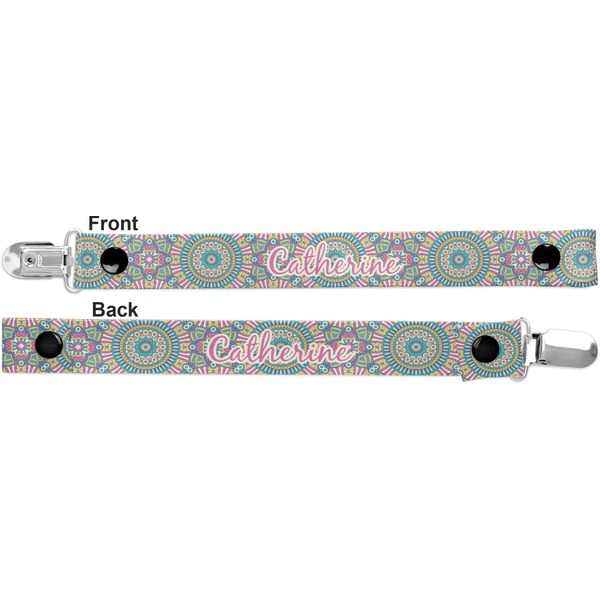 Bohemian Art Pacifier Clip - Front and Back